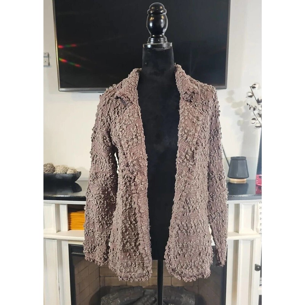 Monsoon Sweater Womens Size 12 Brown Cardigan Blazer Open Front